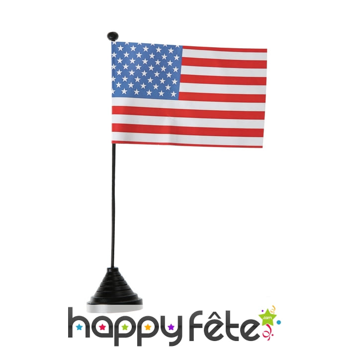 Drapeau américain en papier sur socle, 25cm