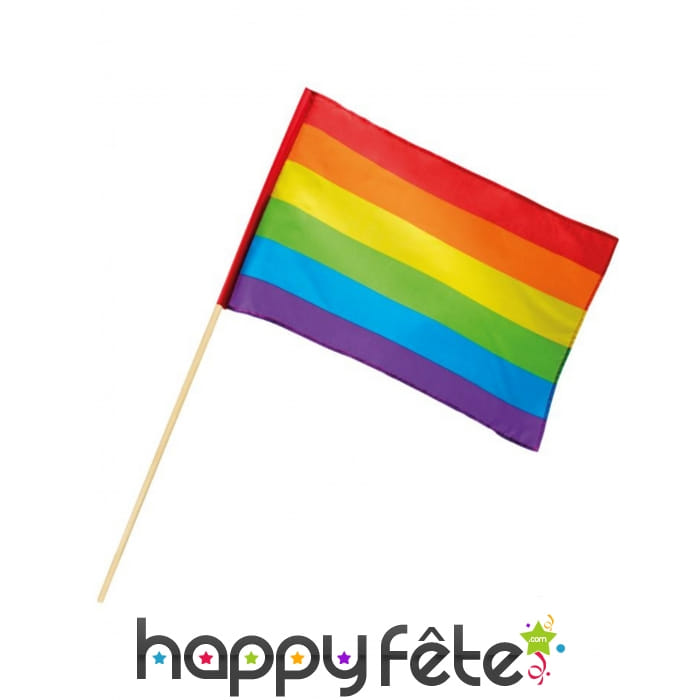 Drapeau Arc-en-ciel sur tige, 30 X 45cm