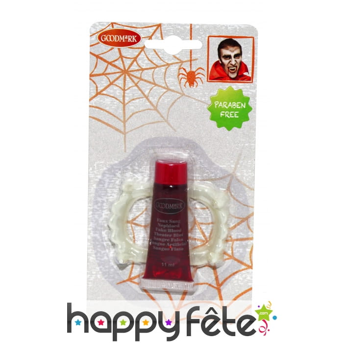 Dentier avec faux sang