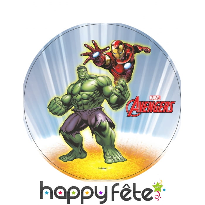 Disque azyme Iron Man et hulk, Avengers de 20cm
