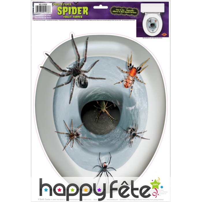 Décoration araignées pour cuvette de wc