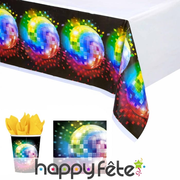 Décos boules à facette pour table d'anniversaire