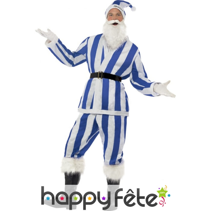 Déguisement blanc bleu père noel