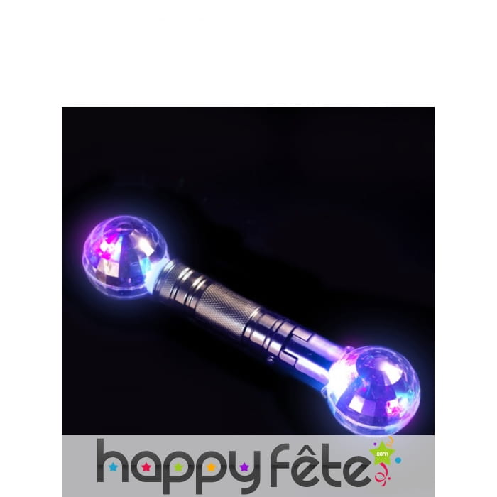 Double bâton boules cristal lumineux