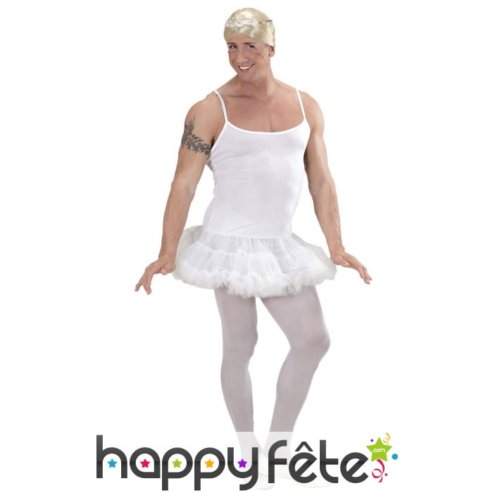 Déguisement blanc de danseuse étoile pour homme