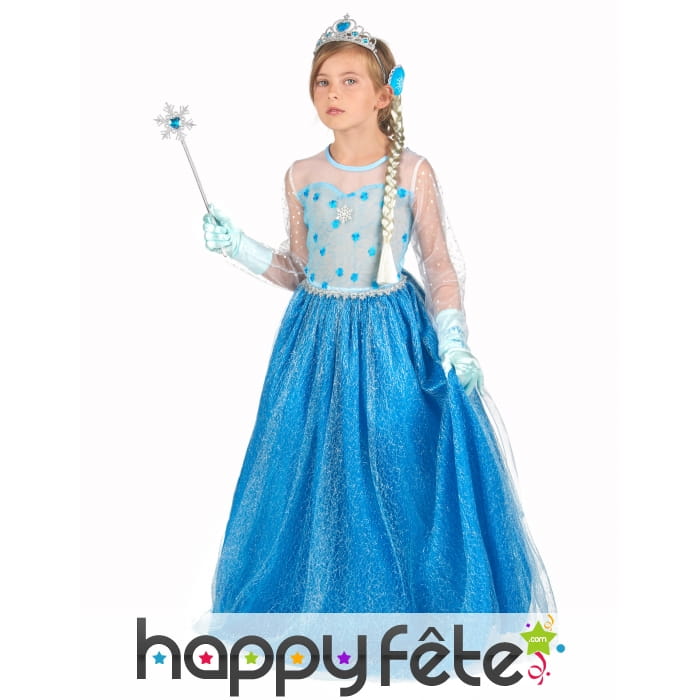 Déguisement bleu glacé de princesse pour enfant