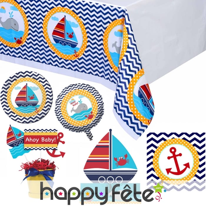 Déco bébé marin pour table d'anniversaire