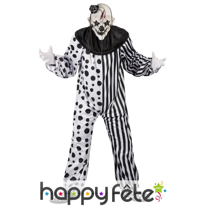 Déguisement blanc noir de clown tueur