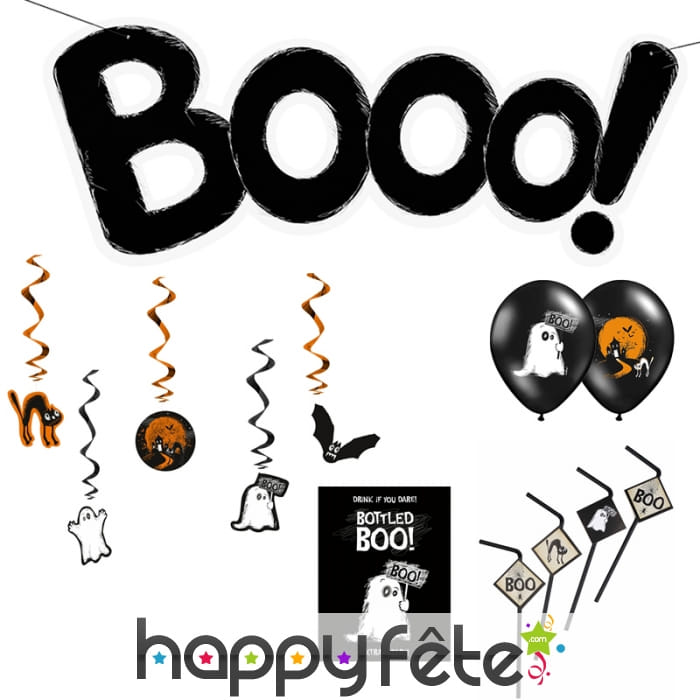 Décos Boo pour fête de Halloween