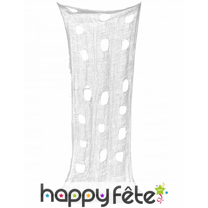 Drap blanc troué en tissu de 77 x 182 cm