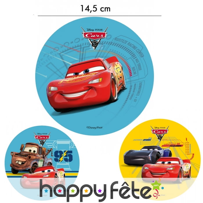 Disque Cars 3 de 14,5 cm en azyme