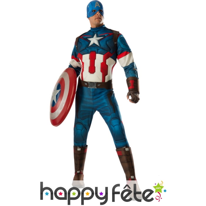 Déguisement captain america adulte, version luxe
