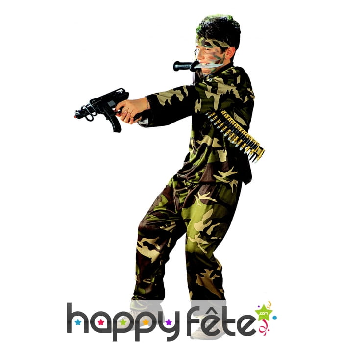 D&eacute;guisement camouflage de militaire pour gar&ccedil;on