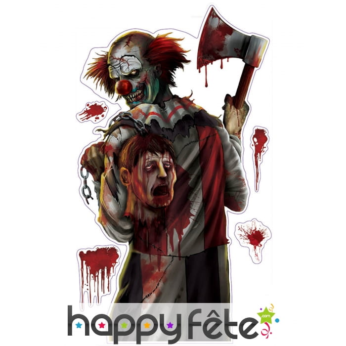 Décor clown ensanglanté lanceur de haches