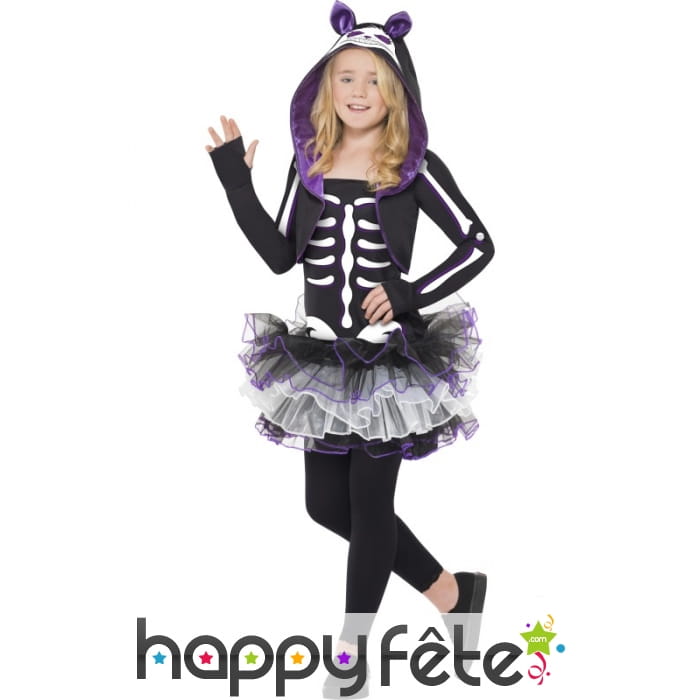 Déguisement chat fille squelette