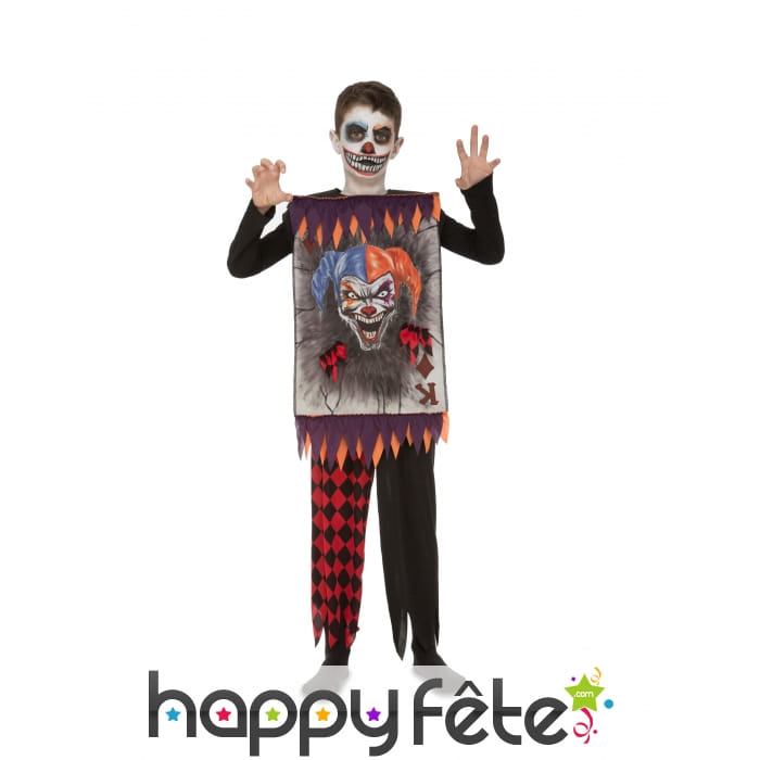 Déguisement carte joker sinistre pour enfant