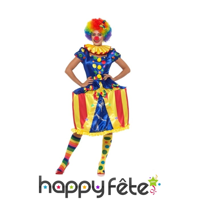 Déguisement carousel lumineux de clown pour femme