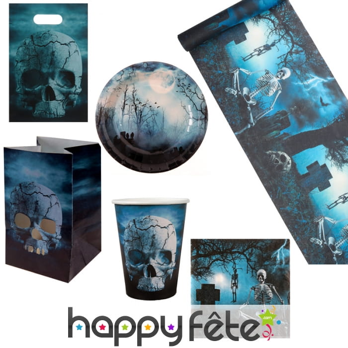 Déco cimetière pour table de Halloween