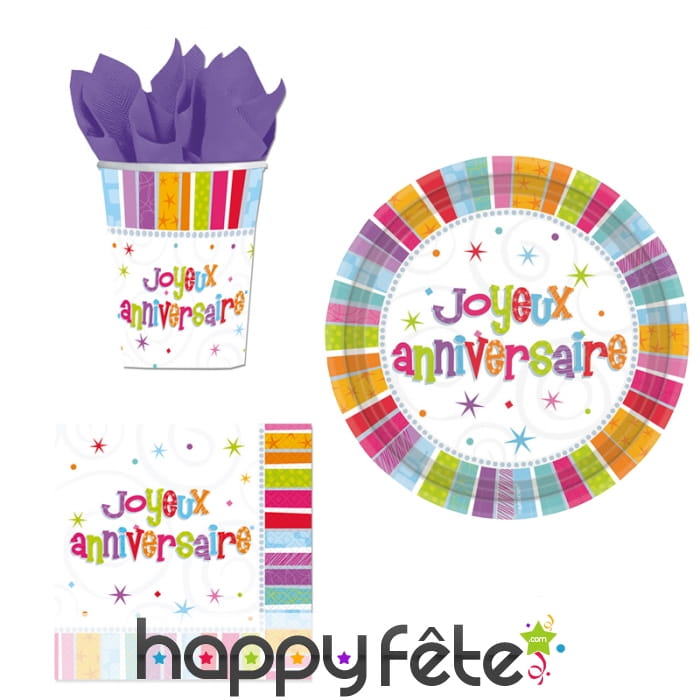 Déco colorée pour gôuter, joyeux anniversaire