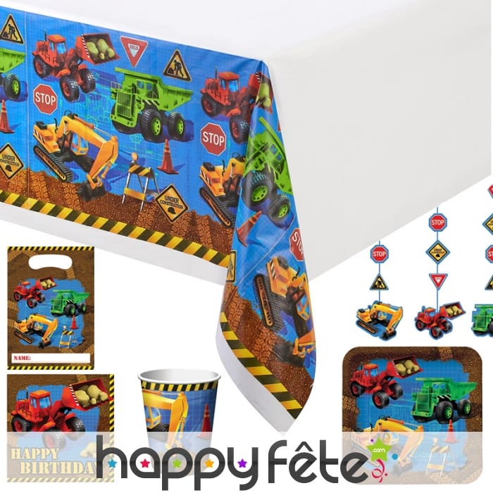 Décorations Chantier pour table d'anniversaire