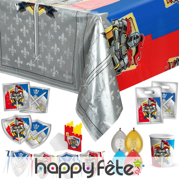 Décos chevaliers pour table d'anniversaire