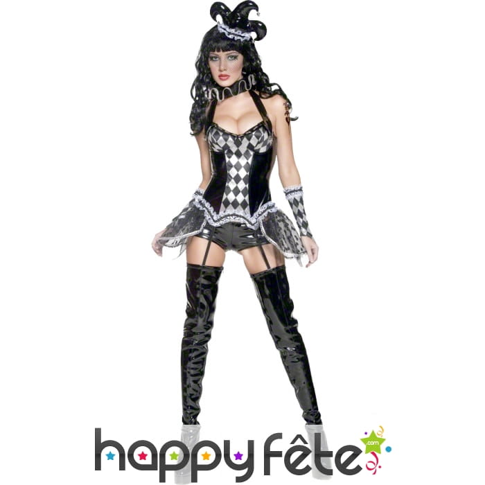 Déguisement cirque sinistre arlequine