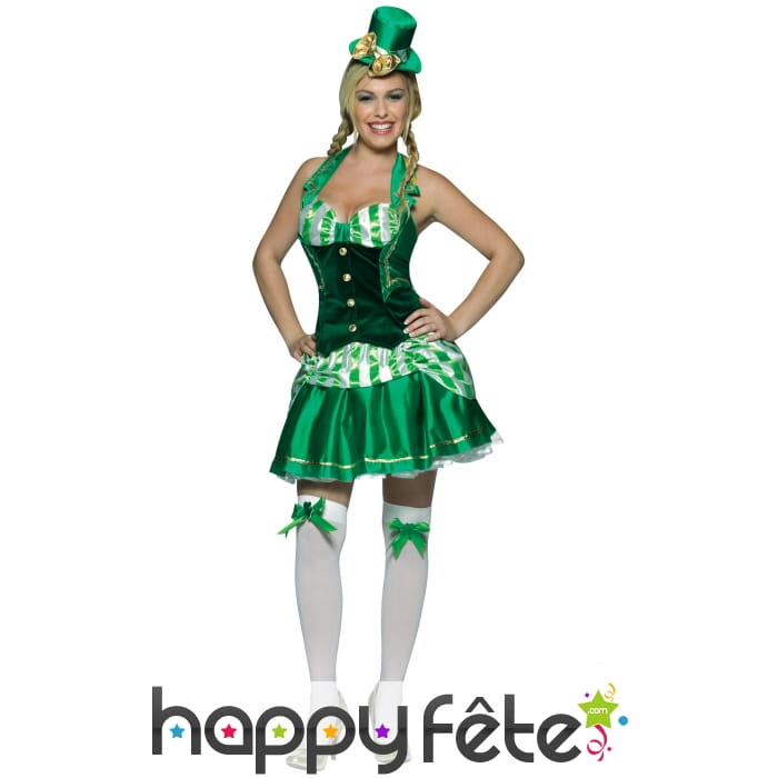 Déguisement court vert d'irlandaise