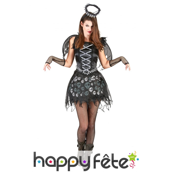 Déguisement d'ange noir gothique pour femme