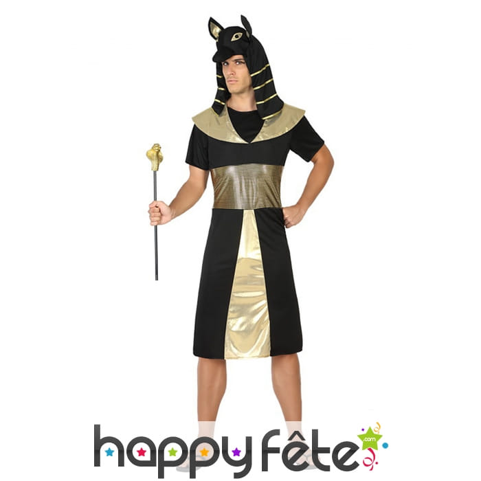 Déguisement de Anubis noir doré pour homme