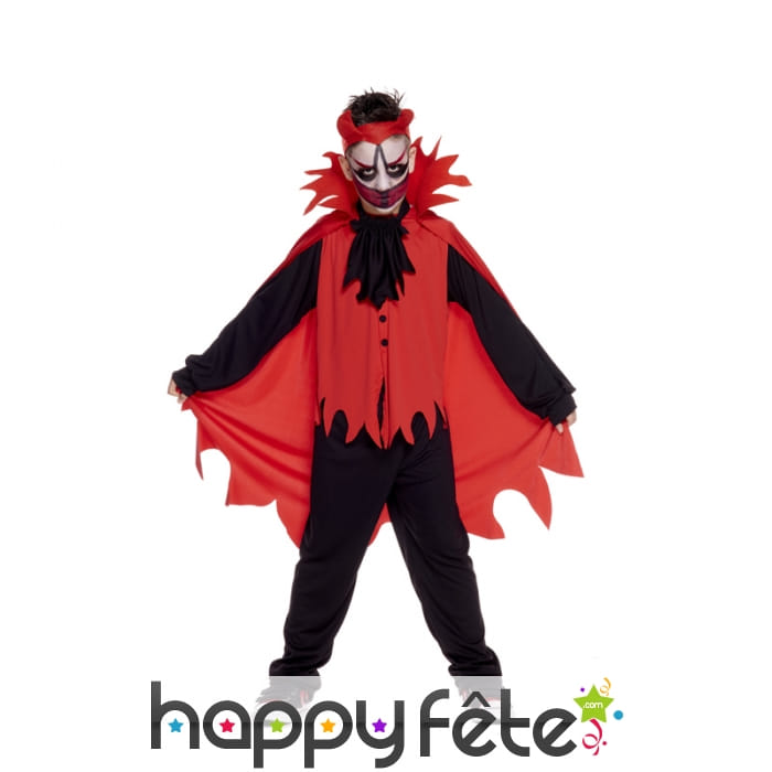 Déguisement diable avec cape rouge pour enfant