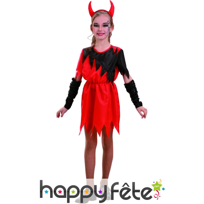 Deguisement diablesse avec cornes pour enfant