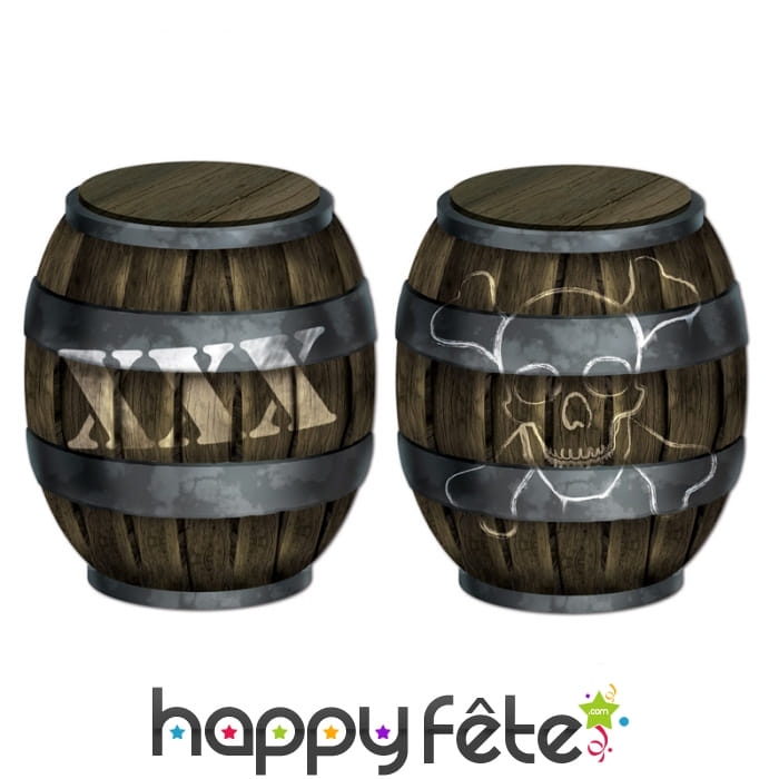 Décor de baril de poudre en carton. 81x62 cm