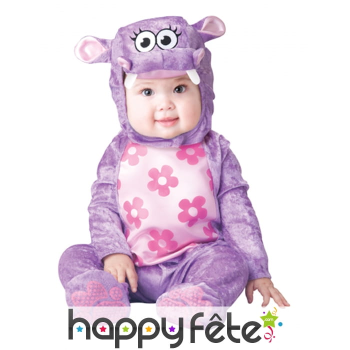 Déguisement de bébé hippopotame violet