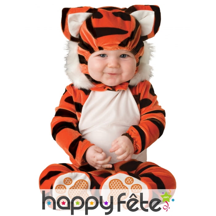 Déguisement de bébé tigre avec cagoule