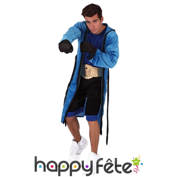 Déguisement de boxeur bleu pour homme