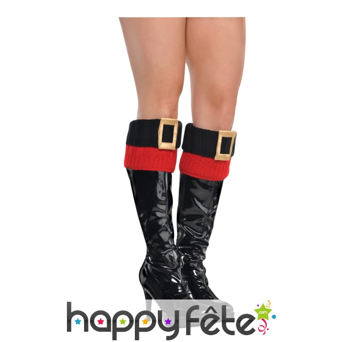 Dessus de bottes de mère noël rouge et noir