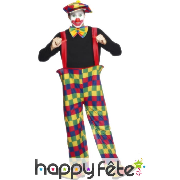 Déguisement de clown à bretelle