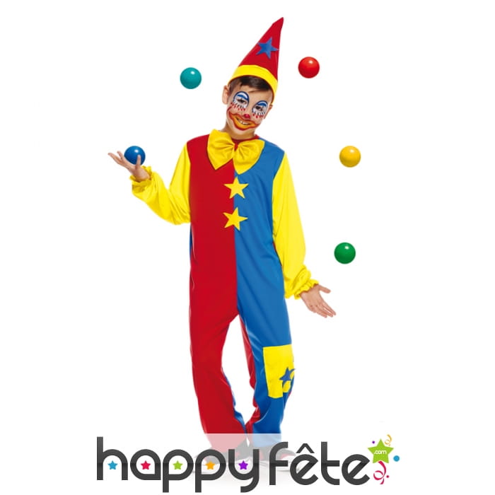Déguisement de clown bicolore pour enfant