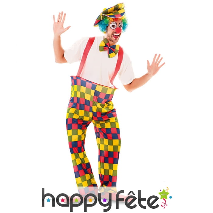 Déguisement de clown multicolore pour homme