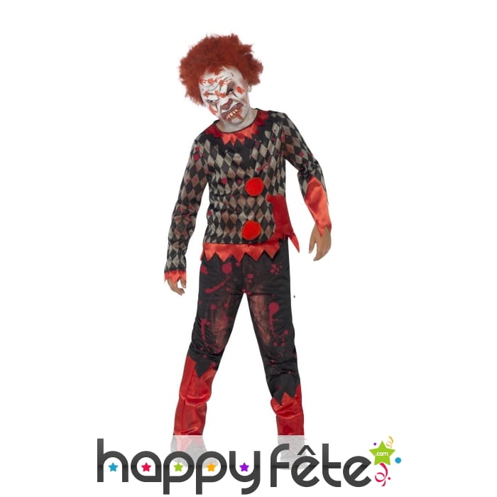 Déguisement de clown zombie pour enfant garçon
