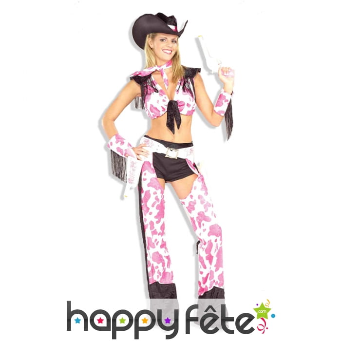Déguisement de cow-girl rose