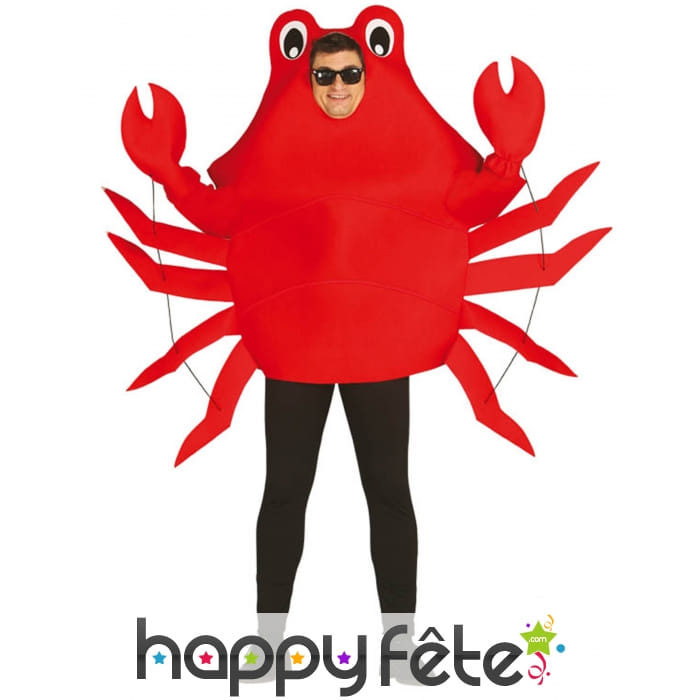 Déguisement de crabe rouge articulé pour adulte