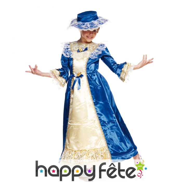 Déguisement de duchesse bleu pour enfant