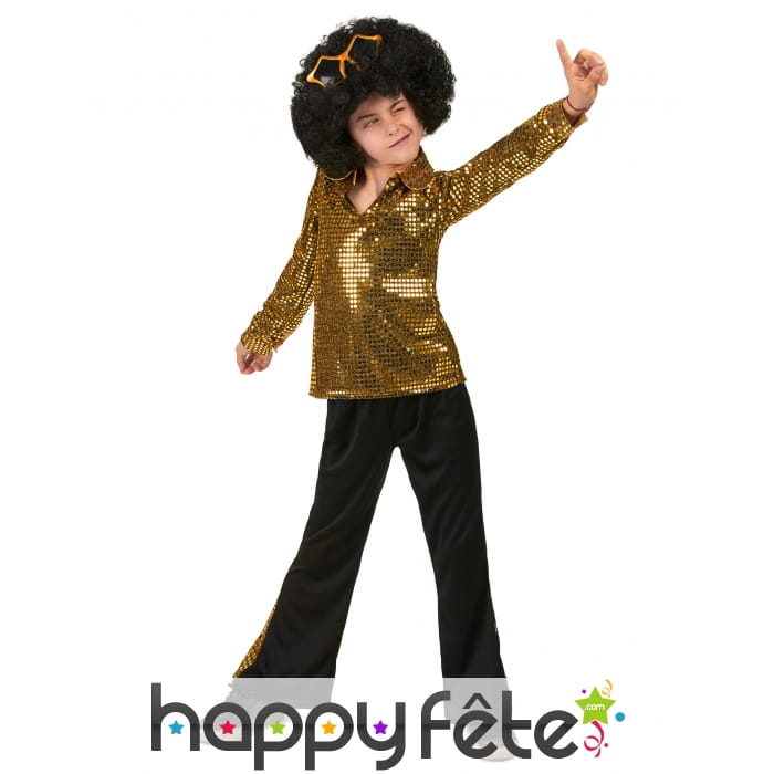 Déguisement disco doré pour enfant