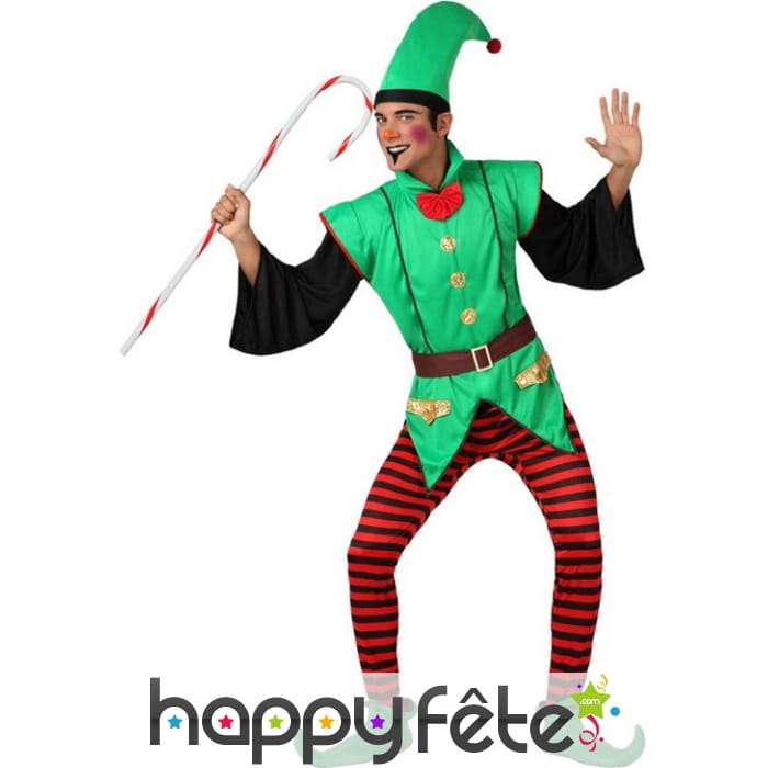Déguisement d'elfe de Noël vert pour homme