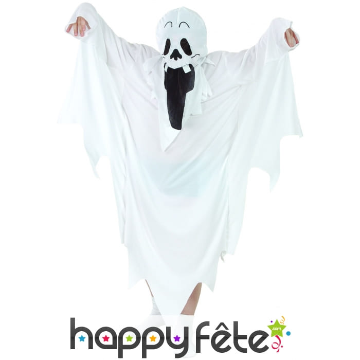 Déguisement de fantôme blanc visage imprimé