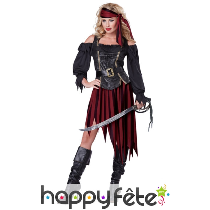 Déguisement de femme pirate authentique