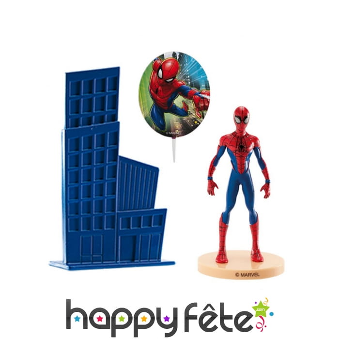 Déco de gâteau Spiderman avec figurine de 8,5 cm