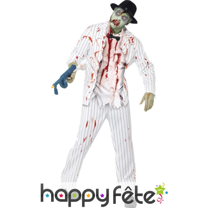 Déguisement de gangster zombie