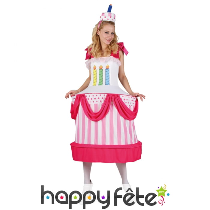 Déguisement de gâteau d'anniversaire femme